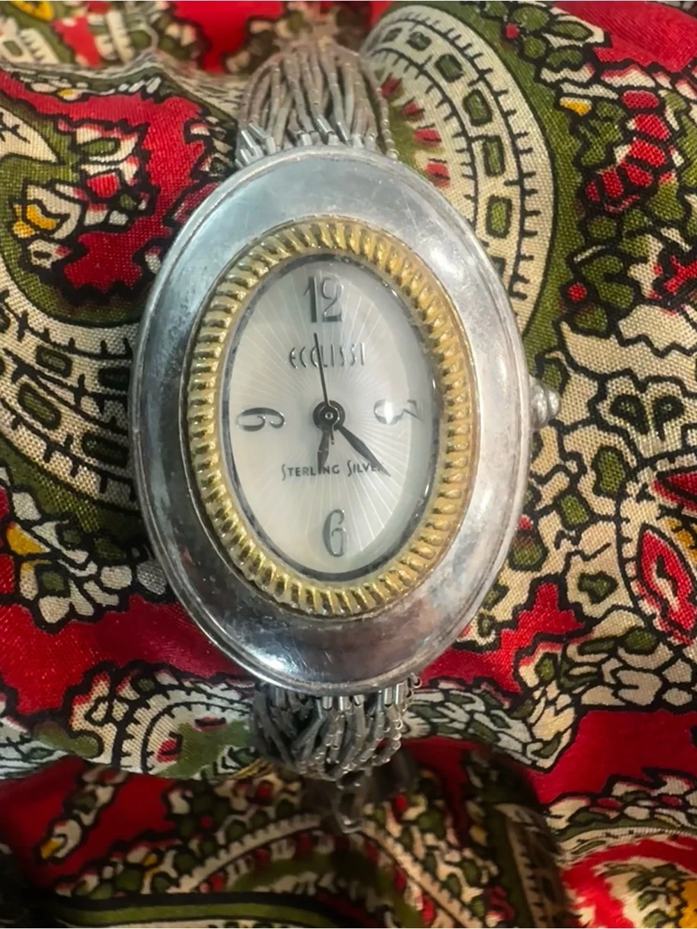 Vintage Sterling Silver Eclissi Silver Oval Watch 32840